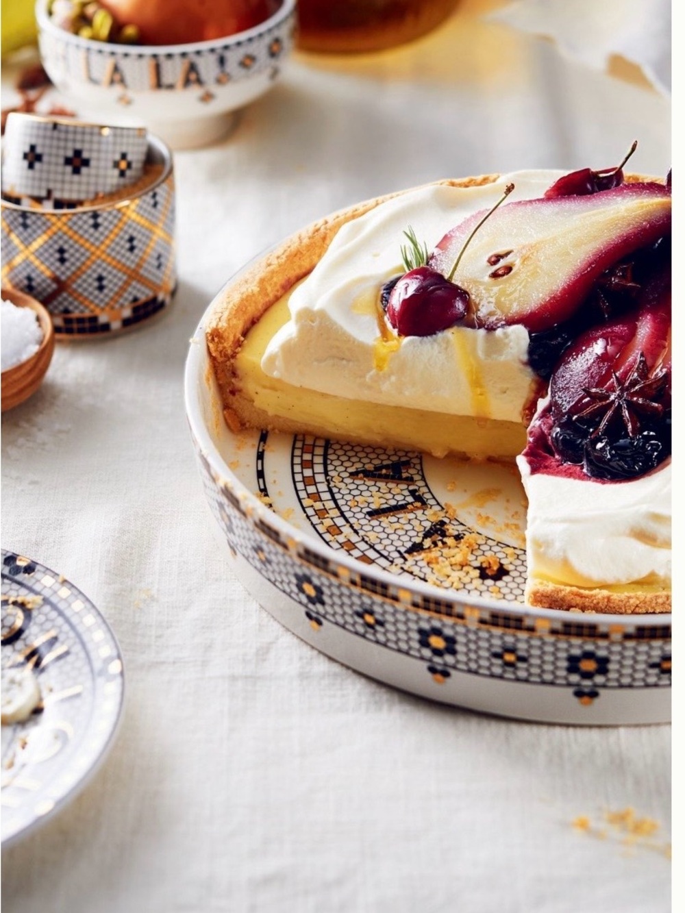 NWT Anthropologie Bistro Tile Pie Dish - Picture 3 of 13